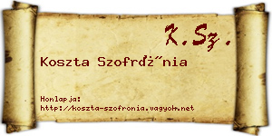 Koszta Szofrónia névjegykártya